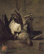 Wheat gray partridges and Orange Chicken Jean Baptiste Simeon Chardin
